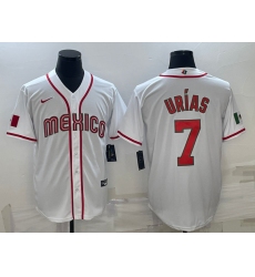 Men Mexico Baseball 7 Julio Urias 2023 White World Baseball Classic Stitched Jersey 00