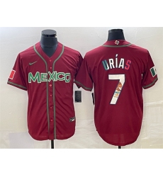 Men Mexico Baseball 7 Julio Urias Red 2023 World Baseball Classic Stitched Jersey 21