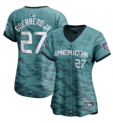 Women Toronto Blue Jays 27 Vladimir Guerrero Jr Teal 2023 All Star Stitched Baseball Jersey