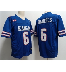 Men Nike Kansas Jayhawks #6 Jalon Daniels Stitched Blue College Football Jersey