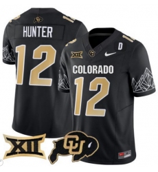 Men Colorado Buffaloes #12 Travis Hunter Black Vapor Limited Stitched Football Jersey