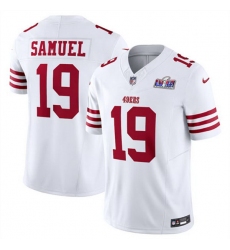 Youth San Francisco 49ers 19 Deebo Samuel White Throwback 2023 F U S E  Vapor Untouchable Limited Stitched Football 2024 Super Bowl LVIII Jersey