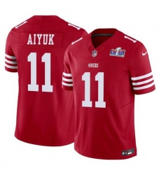 Men San Francisco 49ers 11 Brandon Aiyuk Red 2023 F U S E  Vapor Limited Stitched Football 2024 Super Bowl LVIII Jersey