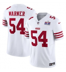 Men San Francisco 49ers 54 Fred Warner White 2023 F U S E  Vapor Untouchable Limited Stitched Football 2024 Super Bowl LVIII Jersey