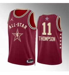 Men 2024 All Star 11 Klay Thompson Crimson Stitched Basketball Jersey