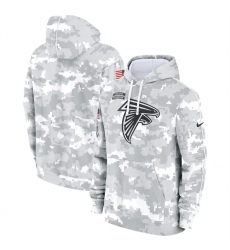 Youth Atlanta Falcons 2024 White Gray Salute To Service Pullover Hoodie