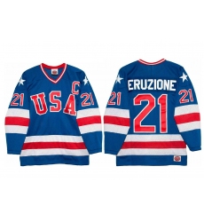 1980 Mike Eruzione Olympic USA MIRACLE Hockey K1 Jersey New Blue