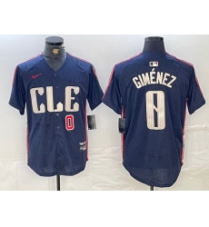 Men Cleveland Guardians 0 Andres Gimenez Navy 2024 City Connect Limited Stitched jerseys