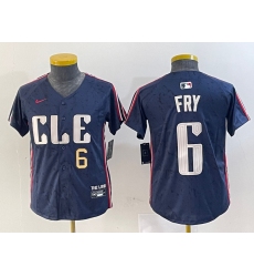 Youth Cleveland Guardians 6 David Fry Navy 2024 City Connect Limited Stitched jerseys 2