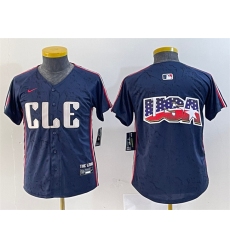 Youth Cleveland Guardians Team Big Logo Navy 2024 City Connect Stitched Baseball JerseyS