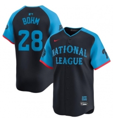 Men National League 28 Alec Bohm Navy 2024 All Star Limited Stitched Baseball Jersey