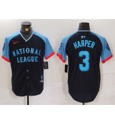 Men National League 3 Bryce Harper Navy 2024 All Star Limited Stitched Baseball Jersey 6