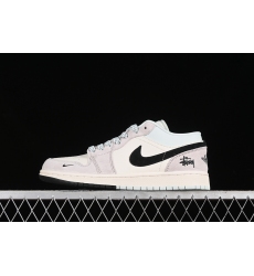 AIR JORDAN 1 LOW WHITE GREY BLACK BLUE PINK