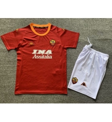 Youth Retro Soccer Jerseys Roma Red