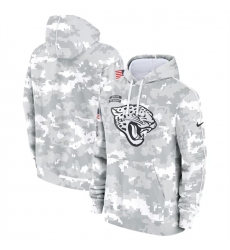 Youth Jacksonville Jaguars 2024 White Gray Salute To Service Pullover Hoodie