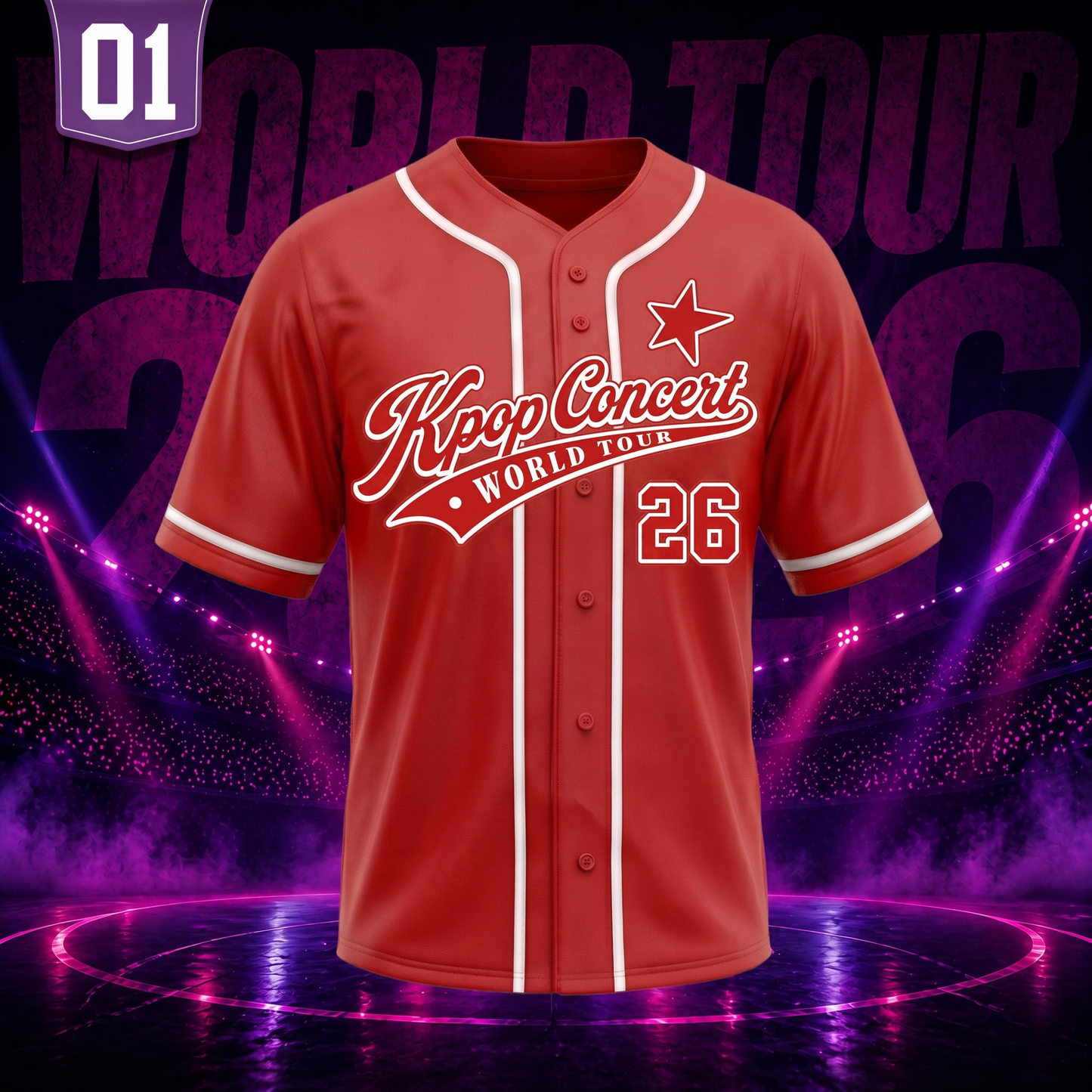 Custom Korean Music World Tour 2026 Baseball Jersey