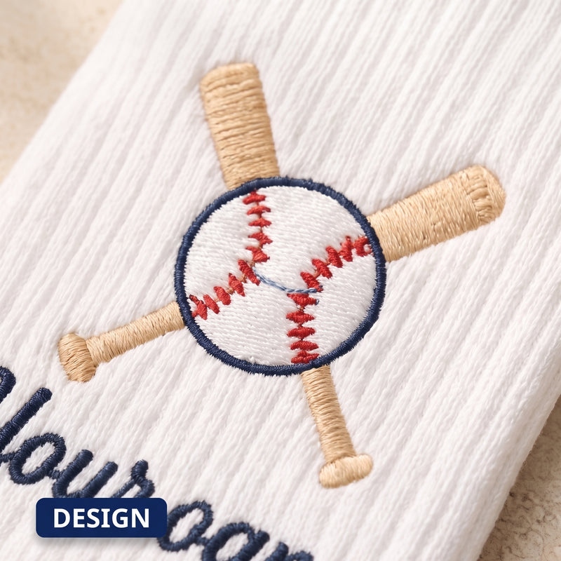 Personalized Embroidered Baseball Socks | Custom Name & Number