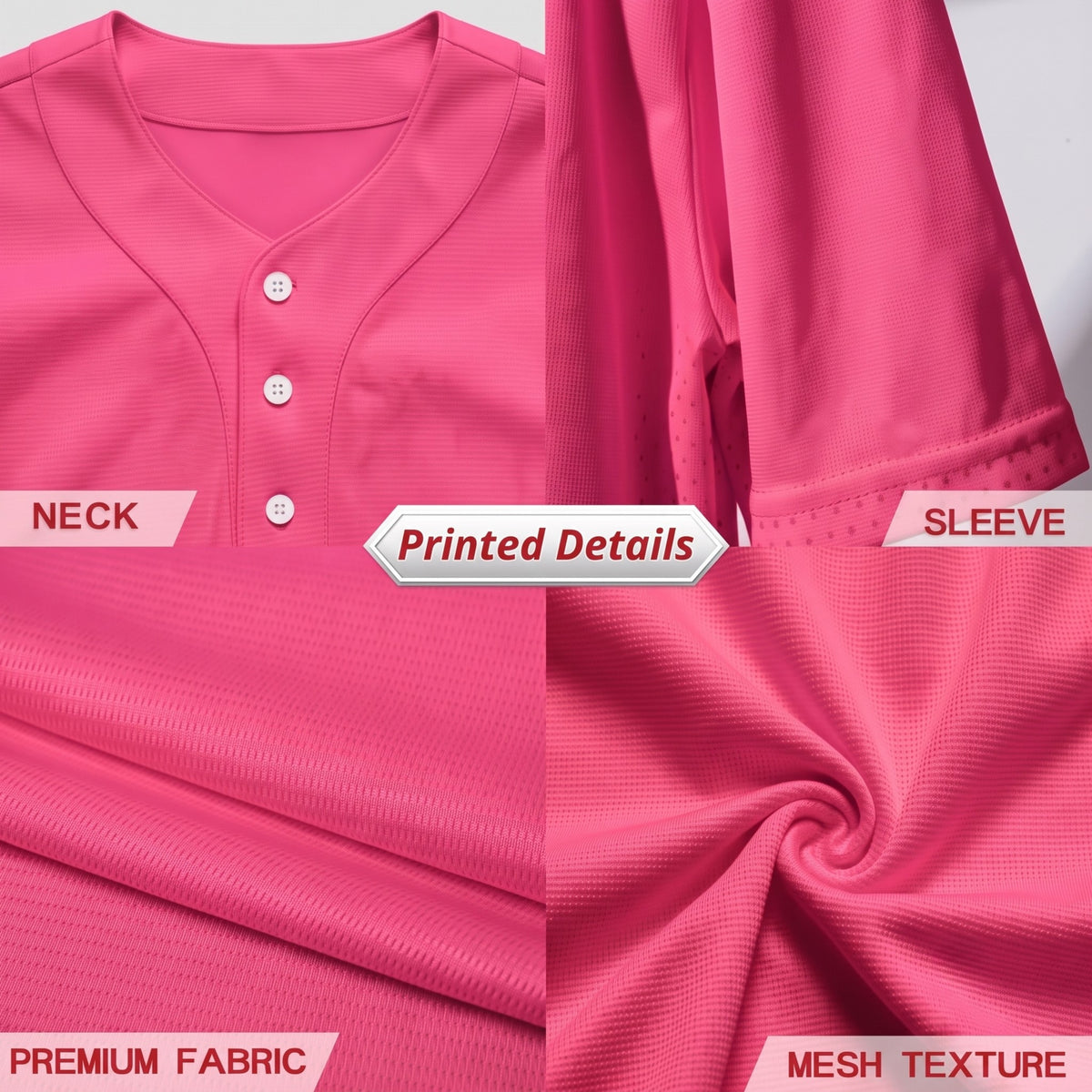 Custom Bubblegum Pink Split-Flex Jersey | Personalized Dual-Chest Button-Down Shirt | Y2K Streetwear Layering Top