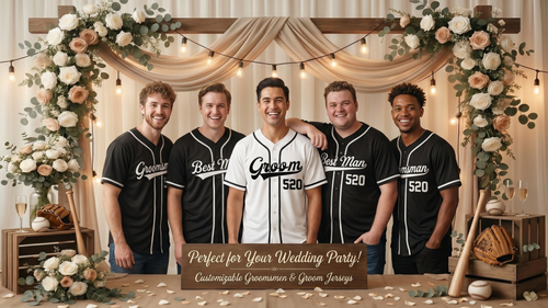 Custom Groom & Groomsmen Baseball Jersey | Personalized Bachelor Party Jerseys