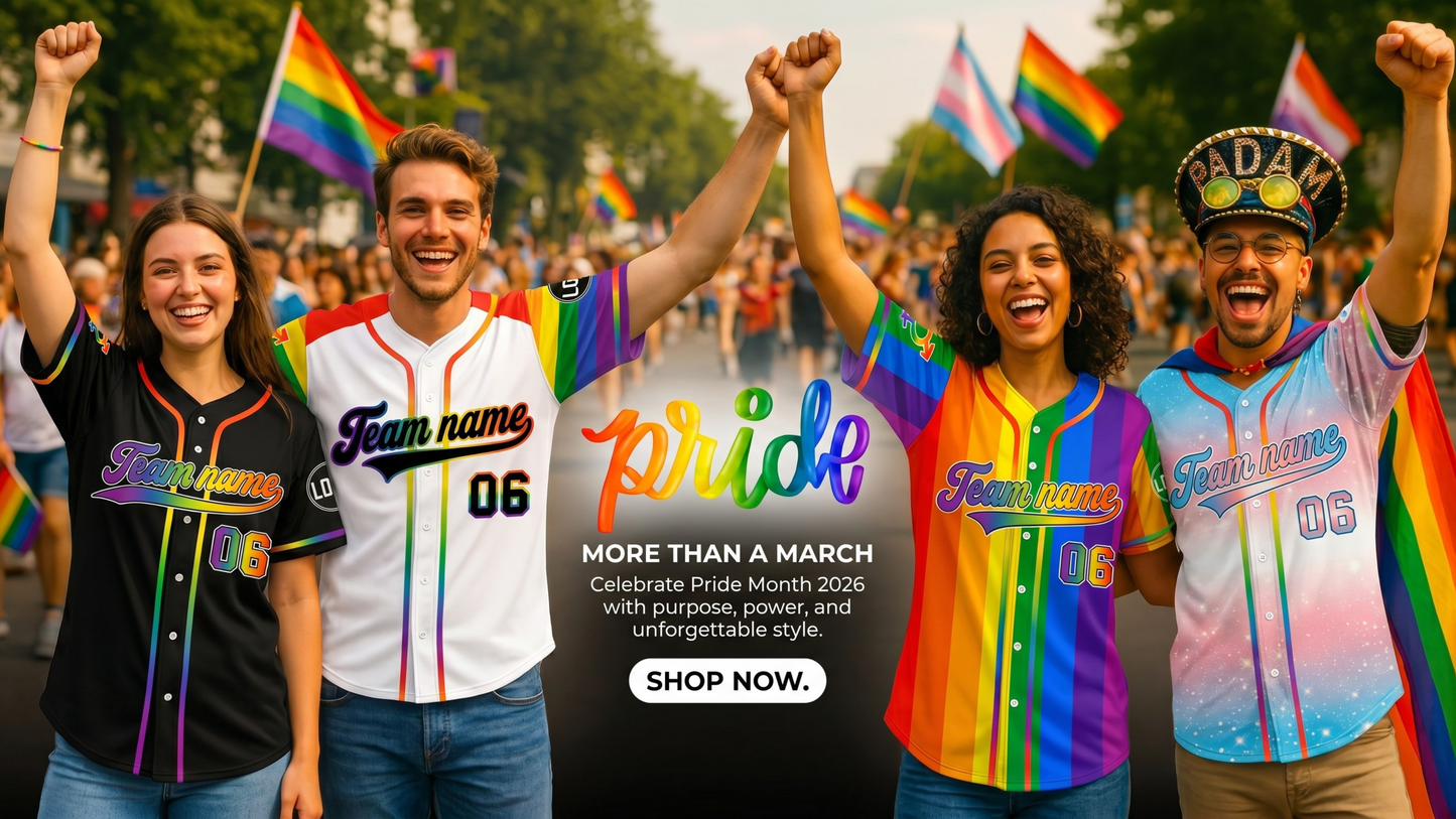 Custom LGBTQ Pride Month Baseball Jersey | Personalized Name & Number