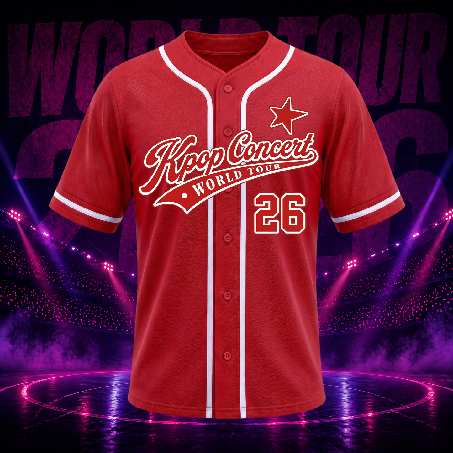 Custom Korean Music World Tour 2026 Baseball Jersey