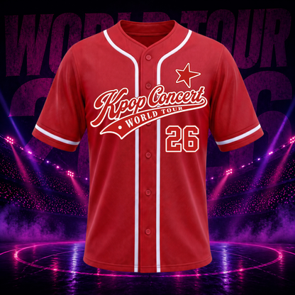 Custom Korean Music World Tour 2026 Baseball Jersey