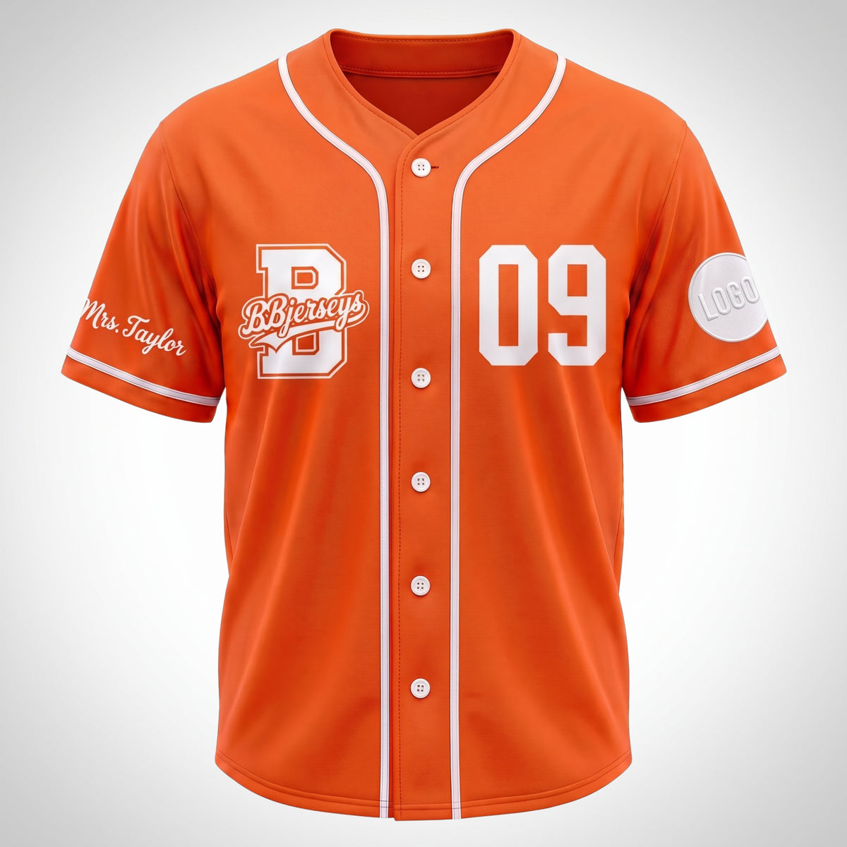 Custom Vibrant Orange Split-Flex Jersey | Personalized Dual-Chest Button-Down Shirt | Y2K Streetwear Layering Top
