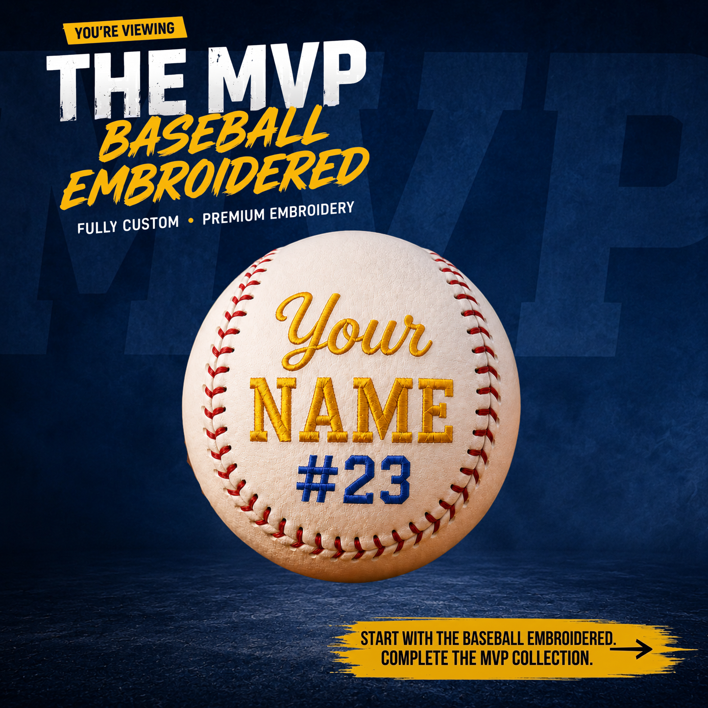 MVP Pro-Embroidered Baseball (Fully custom)