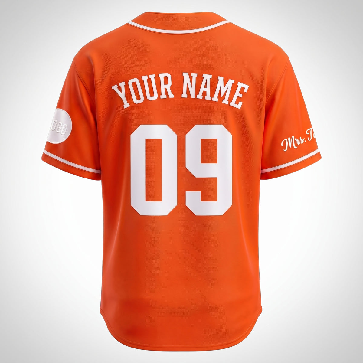 Custom Vibrant Orange Split-Flex Jersey | Personalized Dual-Chest Button-Down Shirt | Y2K Streetwear Layering Top