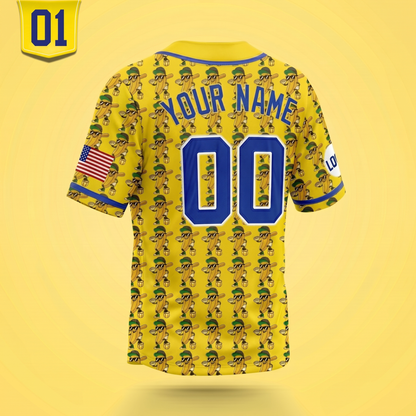 Personalized Yellow Banana Character Baseball Jersey