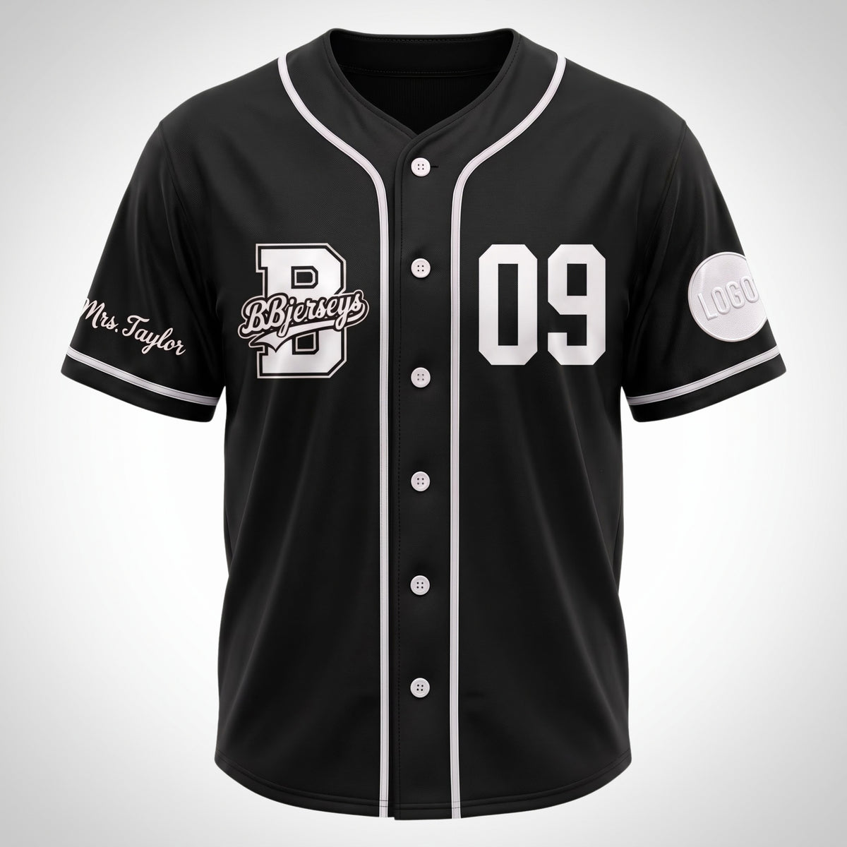 Custom Phantom Black Split-Flex Jersey | Personalized Dual-Chest Button-Down Shirt | Y2K Streetwear Layering Top