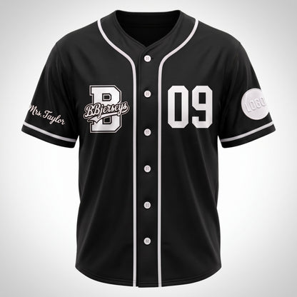 Custom Phantom Black Split-Flex Jersey | Personalized Dual-Chest Button-Down Shirt | Y2K Streetwear Layering Top