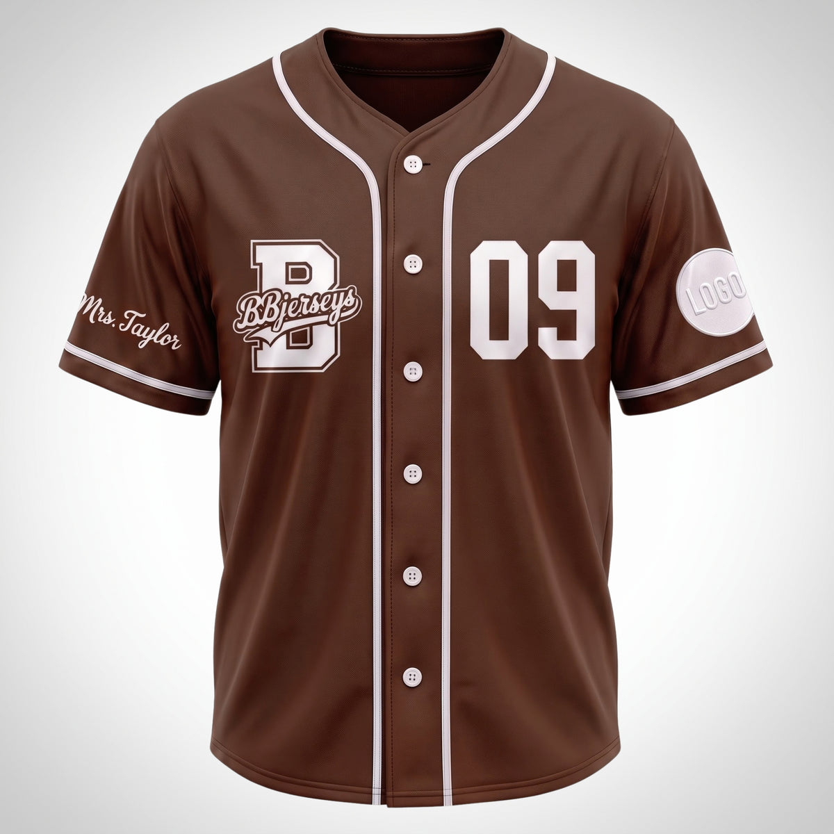 Custom Earth Brown Split-Flex Jersey | Personalized Dual-Chest Button-Down Shirt | Y2K Streetwear Layering Top