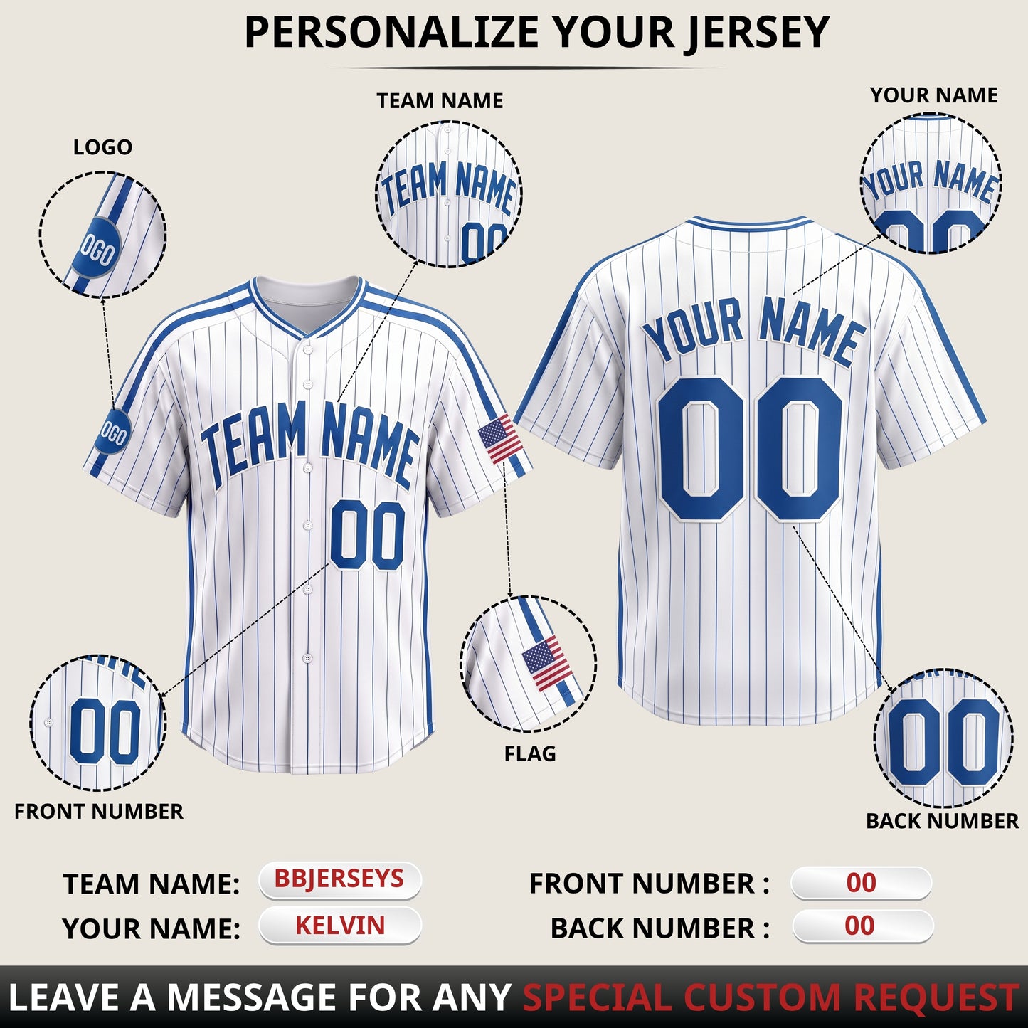 Custom Name & Number Striped Button-Down | Personalized Retro Athletic Jersey For Men Women Kids