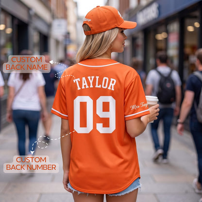 Custom Vibrant Orange Split-Flex Jersey | Personalized Dual-Chest Button-Down Shirt | Y2K Streetwear Layering Top
