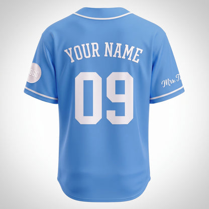 Custom Powder Blue Split-Flex Jersey | Personalized Dual-Chest Button-Down Shirt | Y2K Streetwear Layering Top