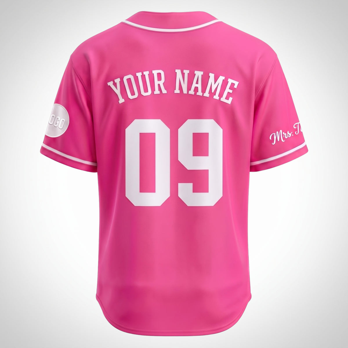 Custom Bubblegum Pink Split-Flex Jersey | Personalized Dual-Chest Button-Down Shirt | Y2K Streetwear Layering Top