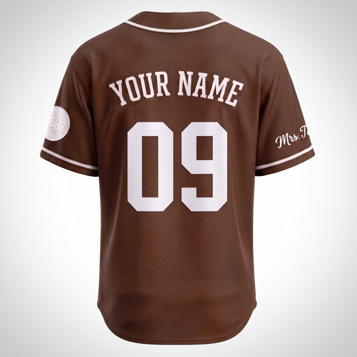 Custom Earth Brown Split-Flex Jersey | Personalized Dual-Chest Button-Down Shirt | Y2K Streetwear Layering Top