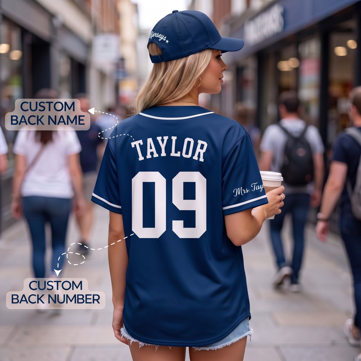 Custom Midnight Blue Split-Flex Jersey | Personalized Dual-Chest Button-Down Shirt | Y2K Streetwear Layering Top