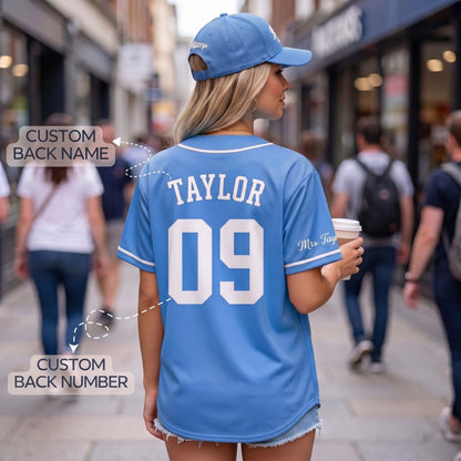 Custom Powder Blue Split-Flex Jersey | Personalized Dual-Chest Button-Down Shirt | Y2K Streetwear Layering Top