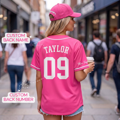 Custom Bubblegum Pink Split-Flex Jersey | Personalized Dual-Chest Button-Down Shirt | Y2K Streetwear Layering Top