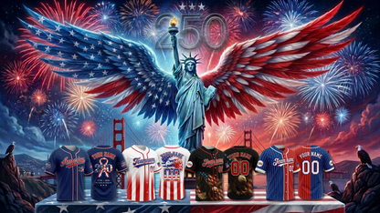 Custom America 250 Years Baseball Jersey