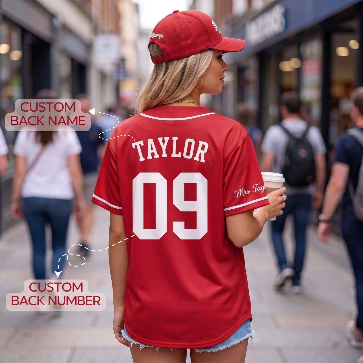 Custom Varsity Red Split-Flex Jersey | Personalized Dual-Chest Button-Down Shirt | Y2K Streetwear Layering Top