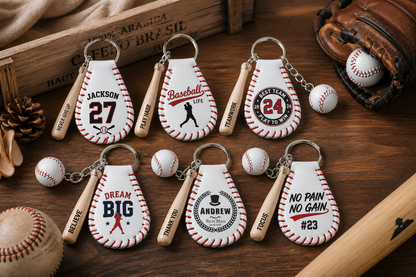 Custom Leather Baseball Keychain Gift | Must-Have Accessory for True Fans