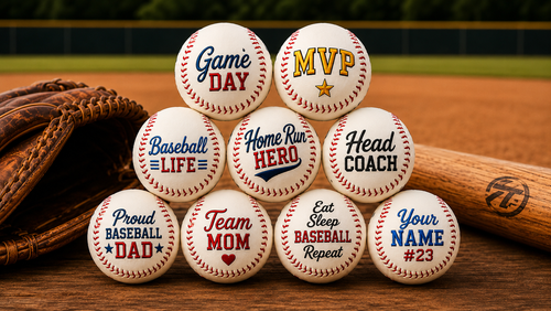 Custom Embroidered Baseball Ball | Ultimate Gift for Players & Coaches