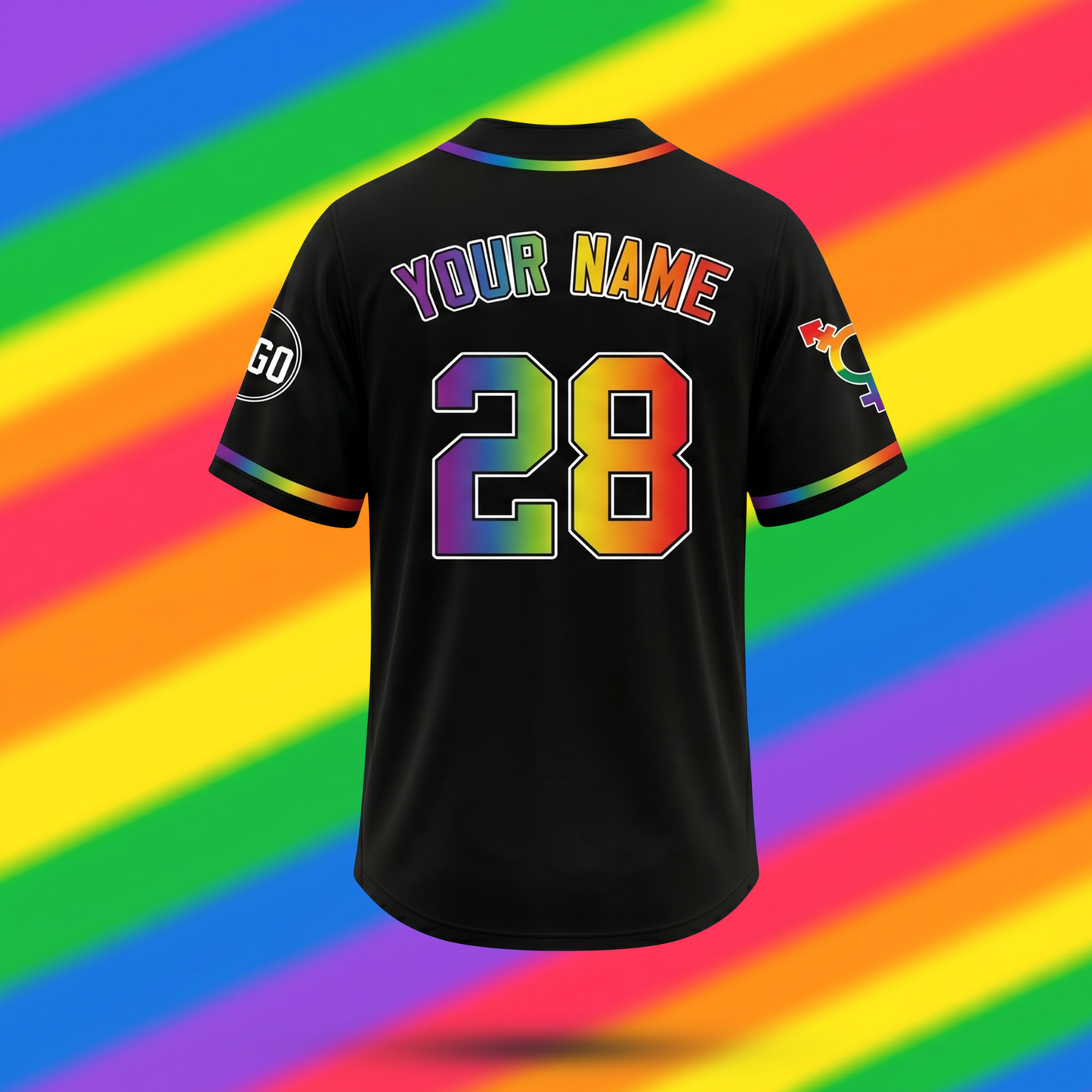 Custom LGBTQ Pride Month Baseball Jersey | Personalized Name & Number