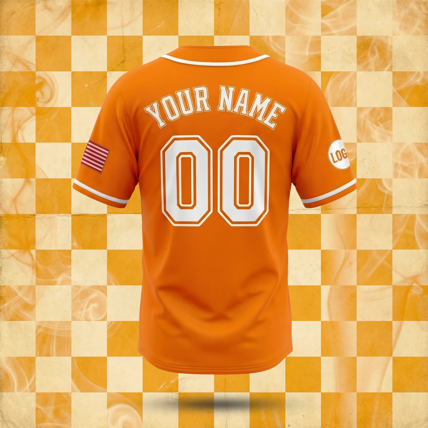Custom Baseball Jersey Orange White Black | Team Name & Number