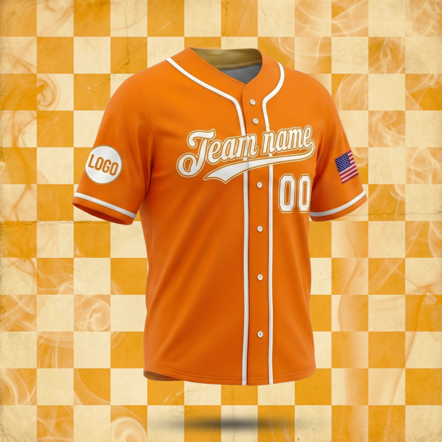 Custom Baseball Jersey Orange White Black | Team Name & Number