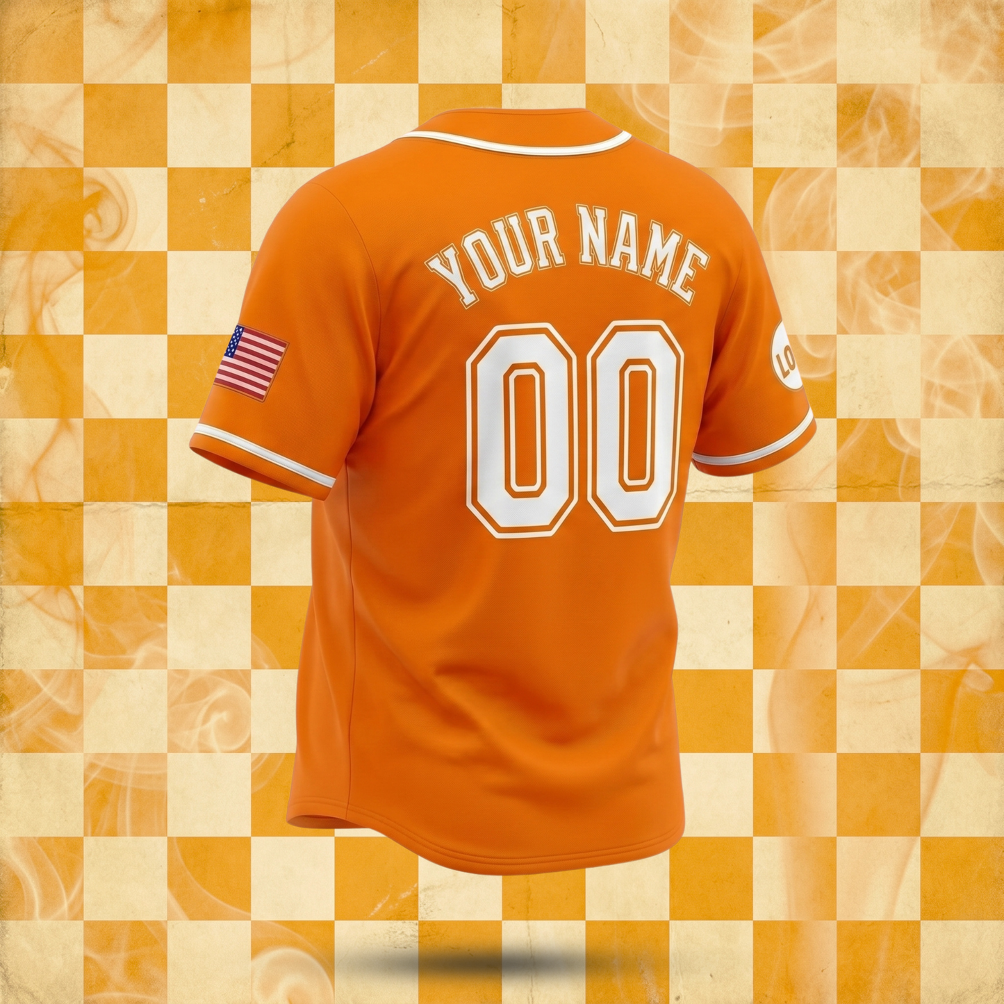 Custom Baseball Jersey Orange White Black | Team Name & Number