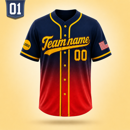 Custom Gradient Baseball Jersey | Personalized Team Sports